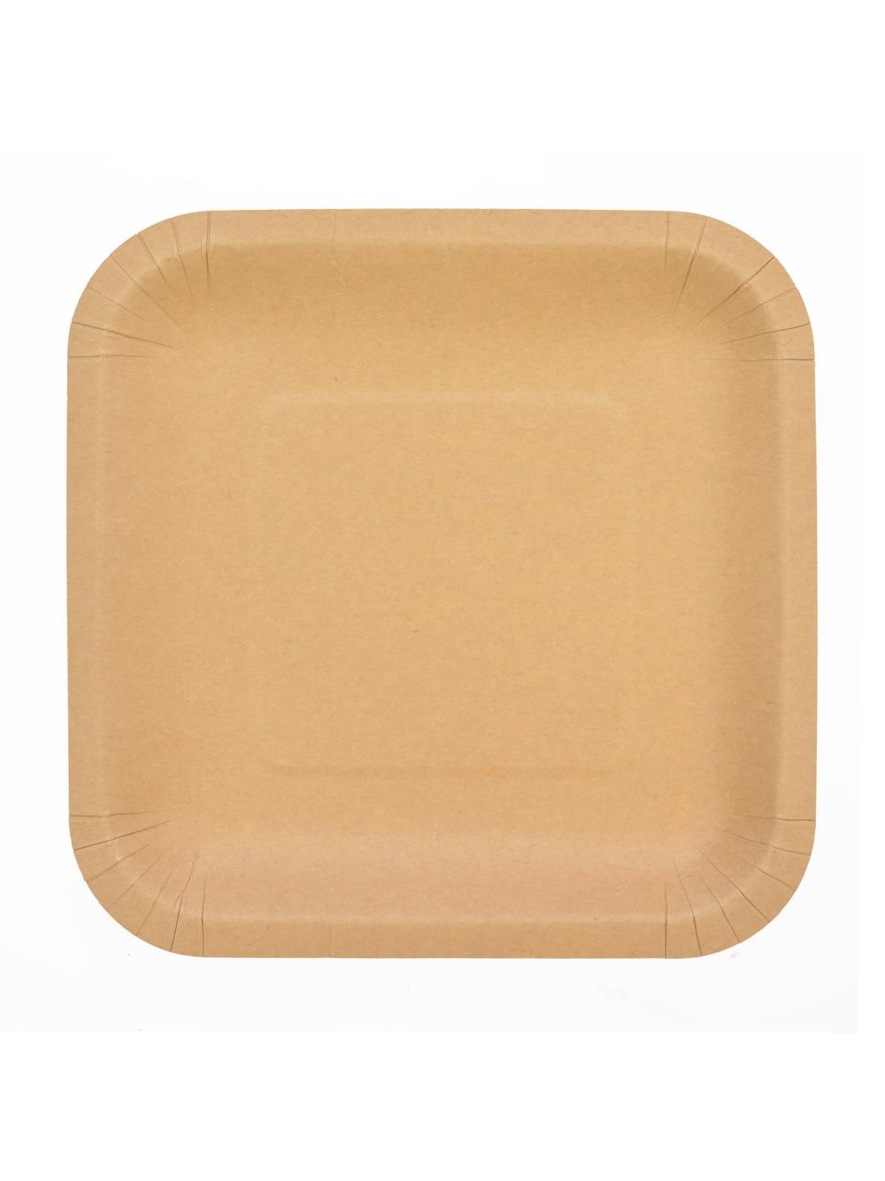 Talerze papierowe kraftowe 23x23 cm (6 szt.) - FSC Mix