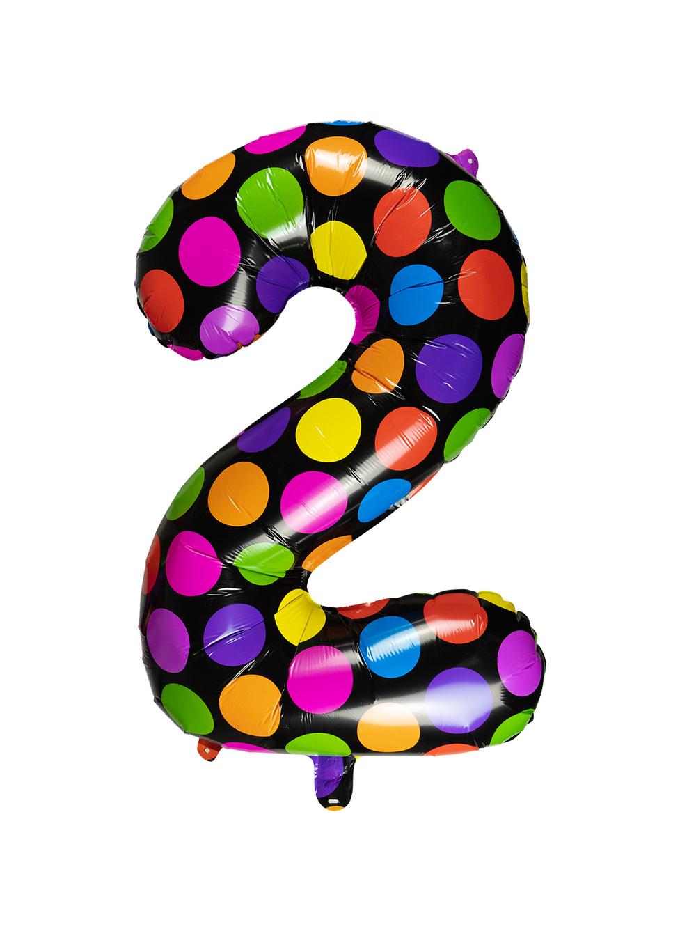 Balon foliowy cyferka w kropki nr 2