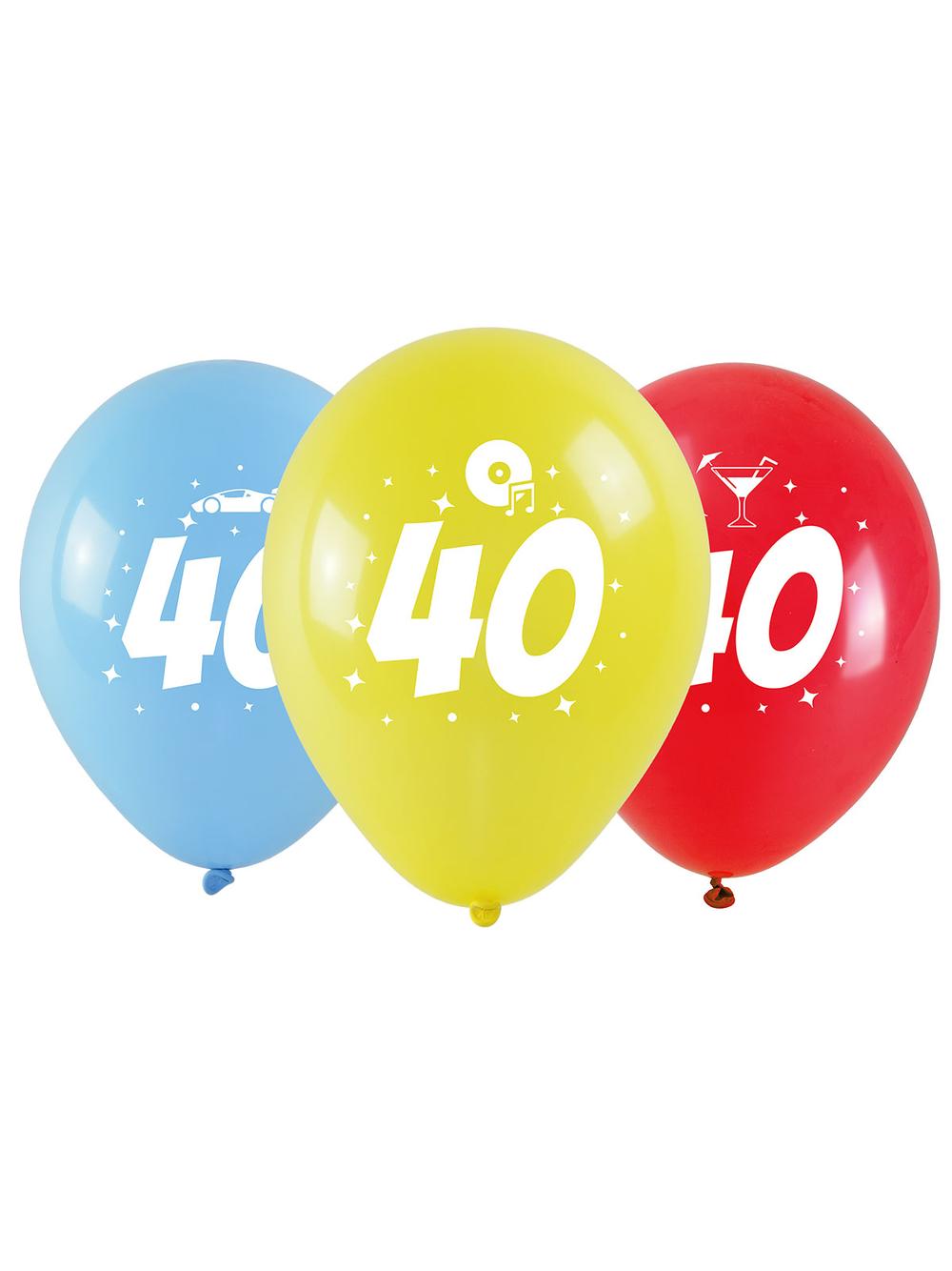 Balony jubileuszowe - 40 (3 szt.)
