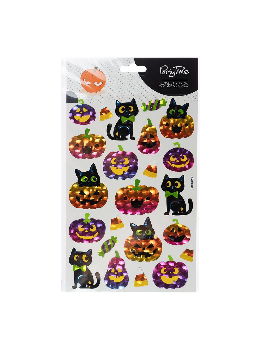 Kolorowe metalizowane naklejki halloweenowe