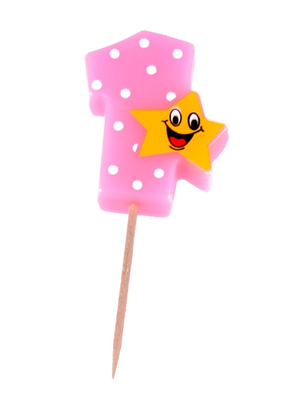 Świeczka cyferka z gwiazdką nr 1