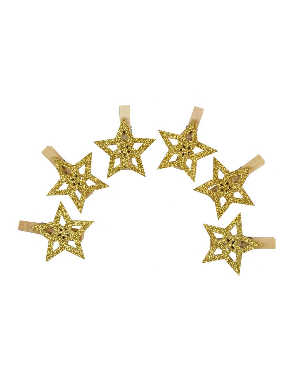 Klamerki ozdobne - gwiazdki (6 szt.)