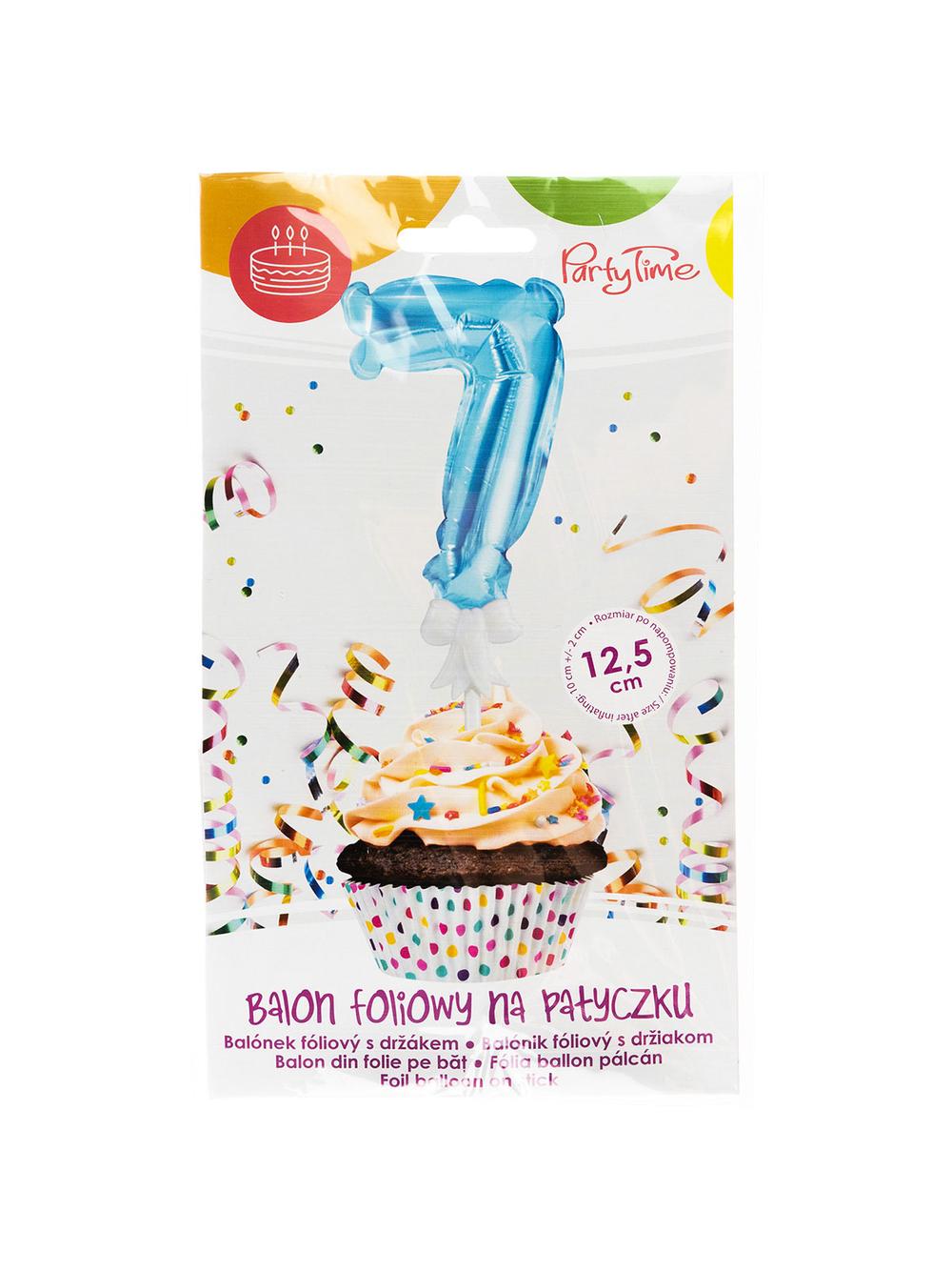 Balon foliowy na patyczku nr 7 niebieski