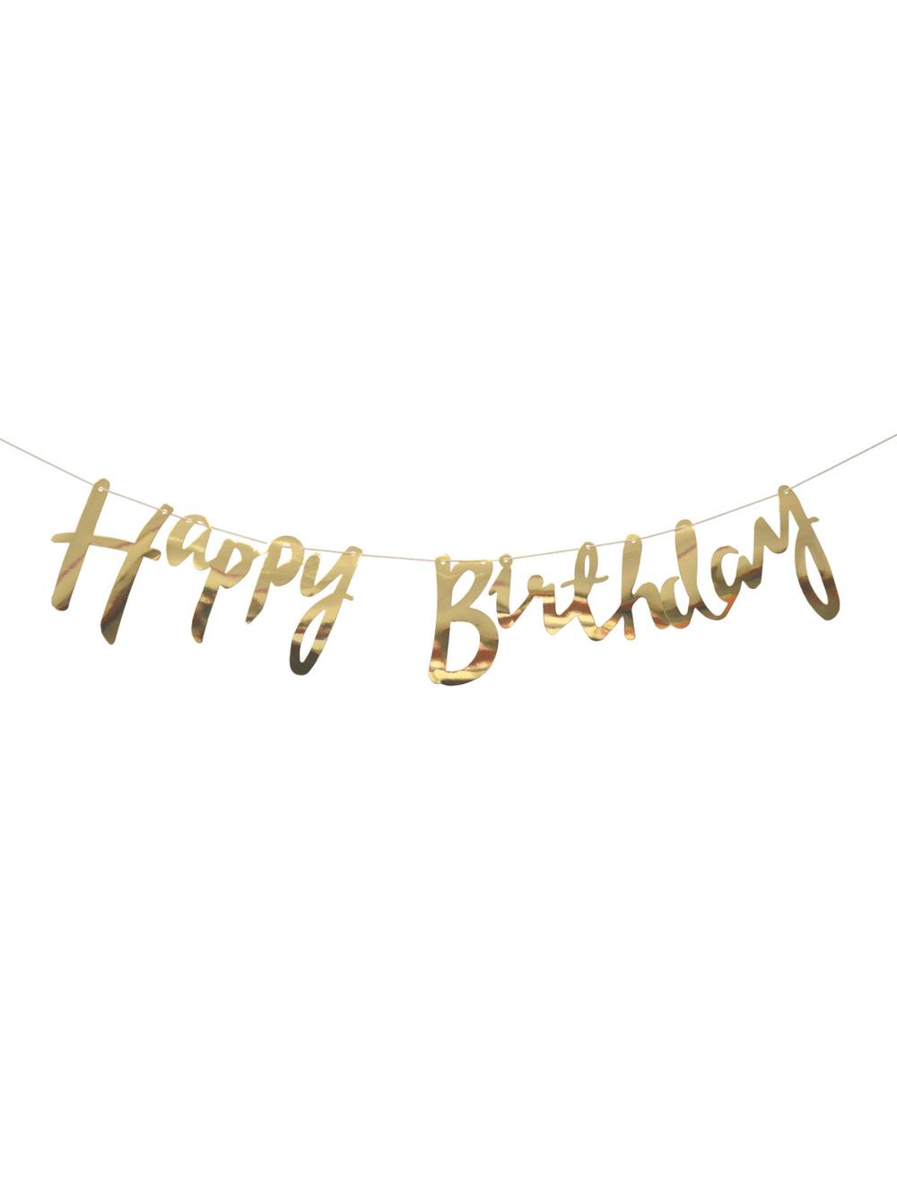 Girlanda Happy Birthday złota