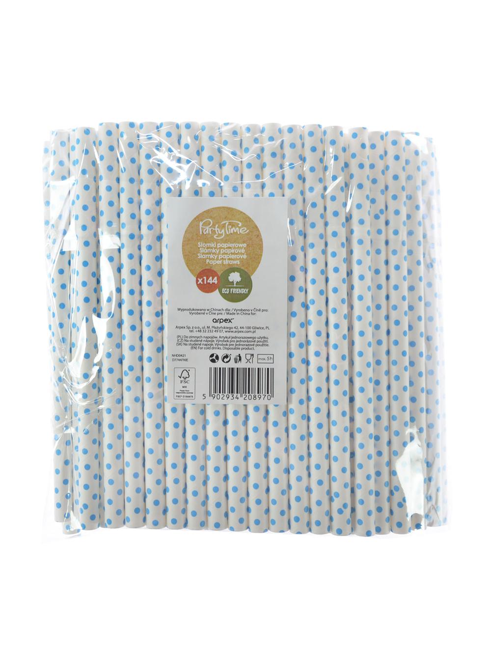 Słomki papierowe jumbo 10 mm niebieskie (144 szt.) - FSC Mix Credit