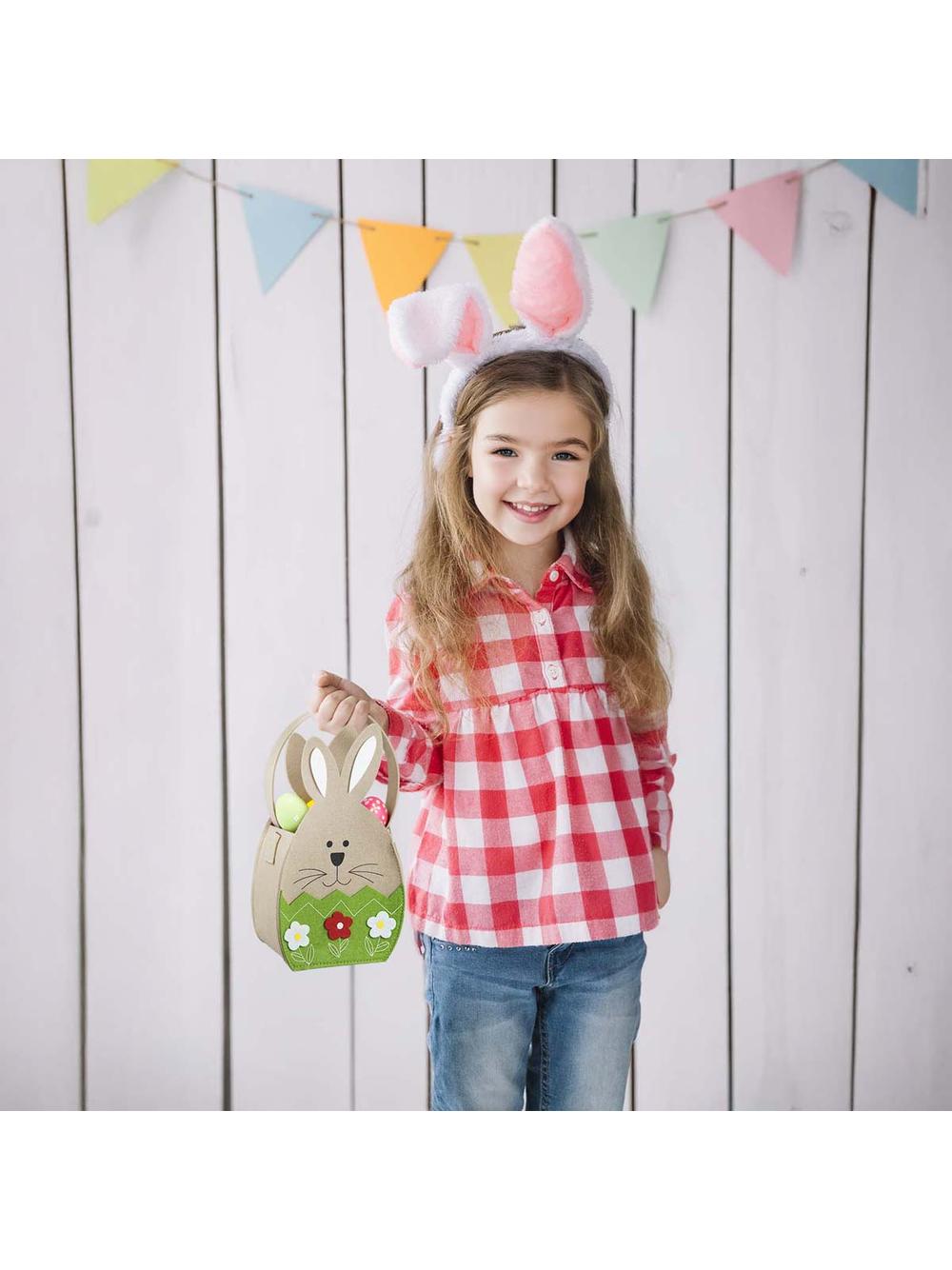 Koszyczek filcowy duży - wesoły zajączek