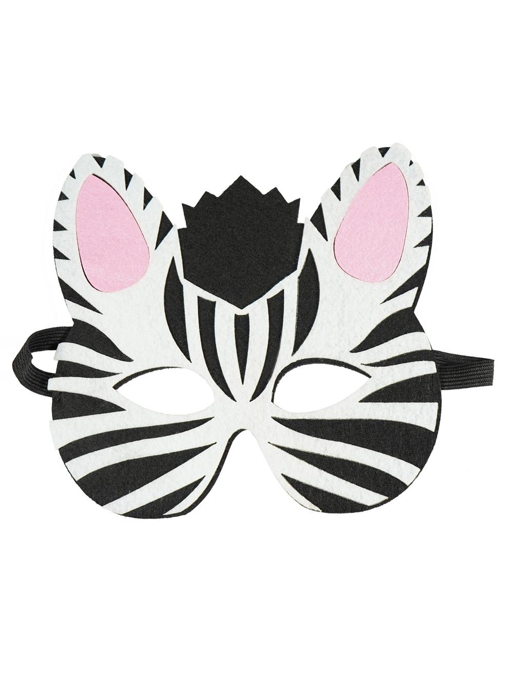 Filcowa maska zwierzątka - zebra