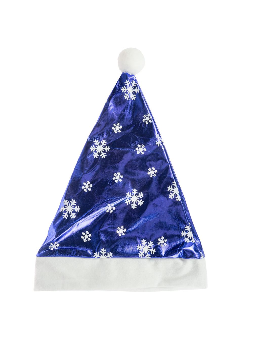 Błyszcząca czapka mikołaja - niebieska