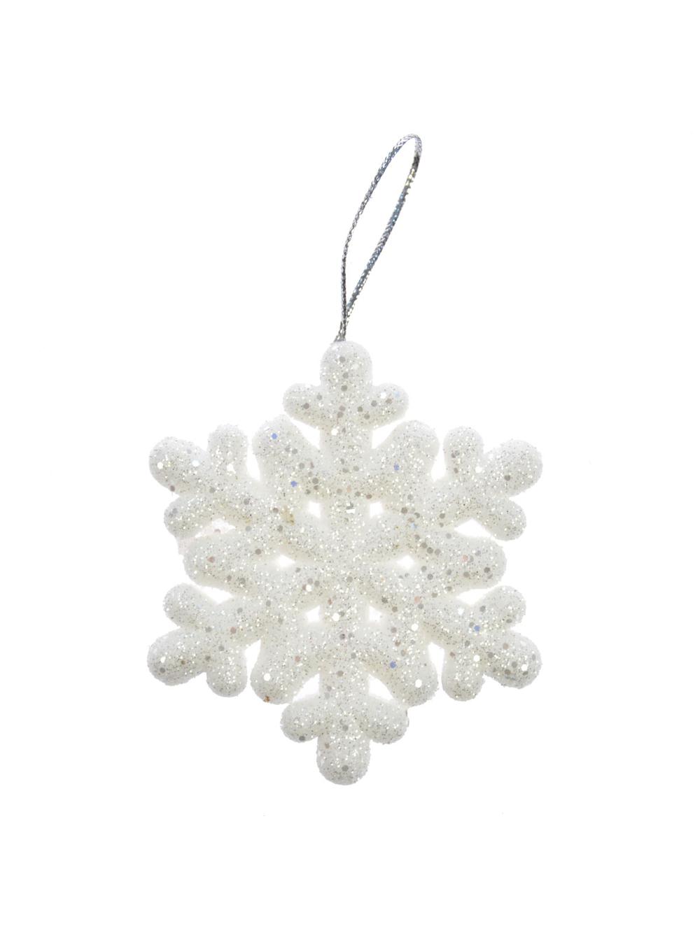 Zestaw lśniących śnieżynek 7 cm (8 szt.)