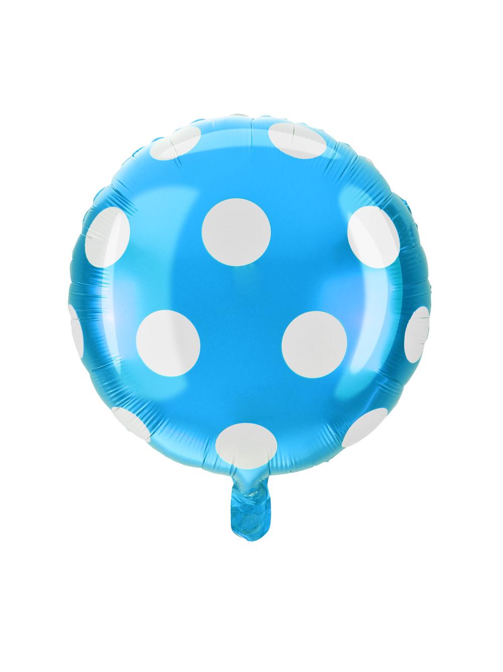 Balon foliowy kropki niebieski