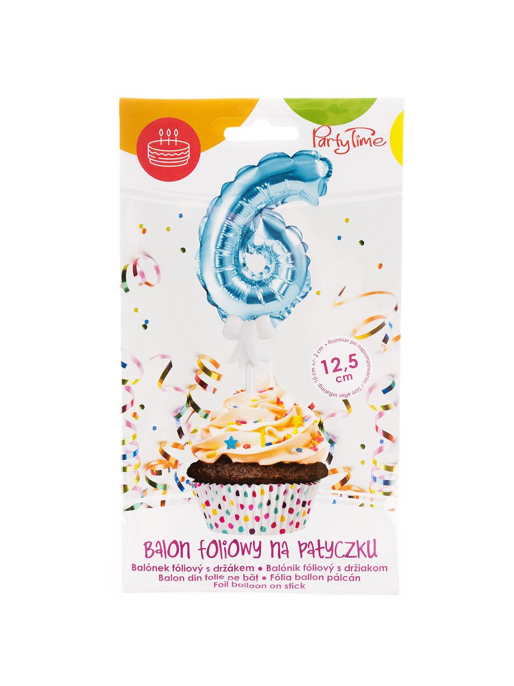 Balon foliowy na patyczku nr 6 niebieski