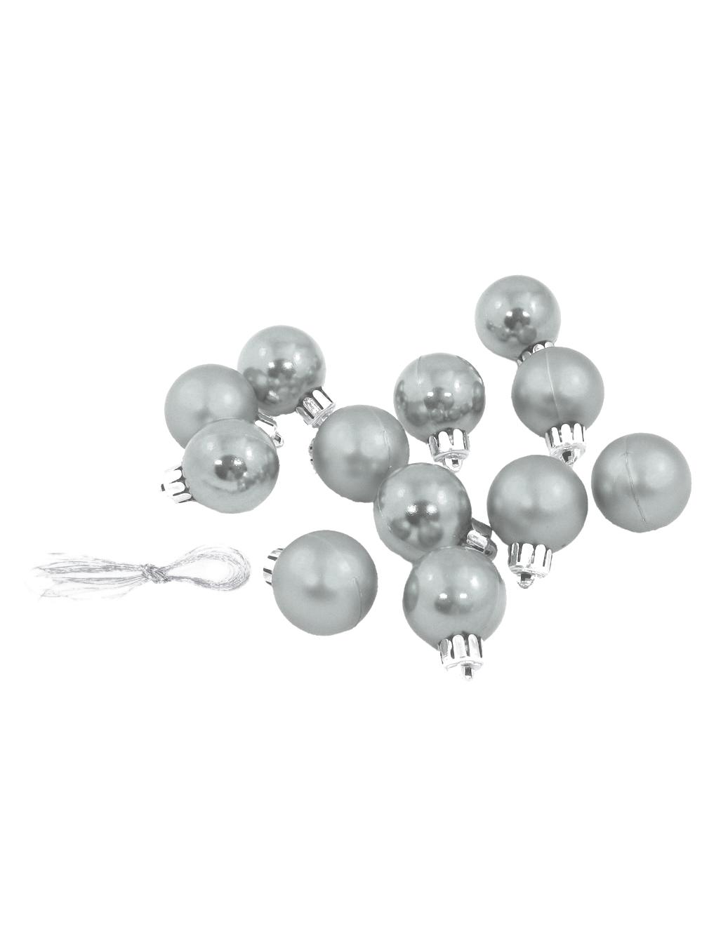 Bombki nietłukące w tubie 3 cm (12 szt.) srebrne