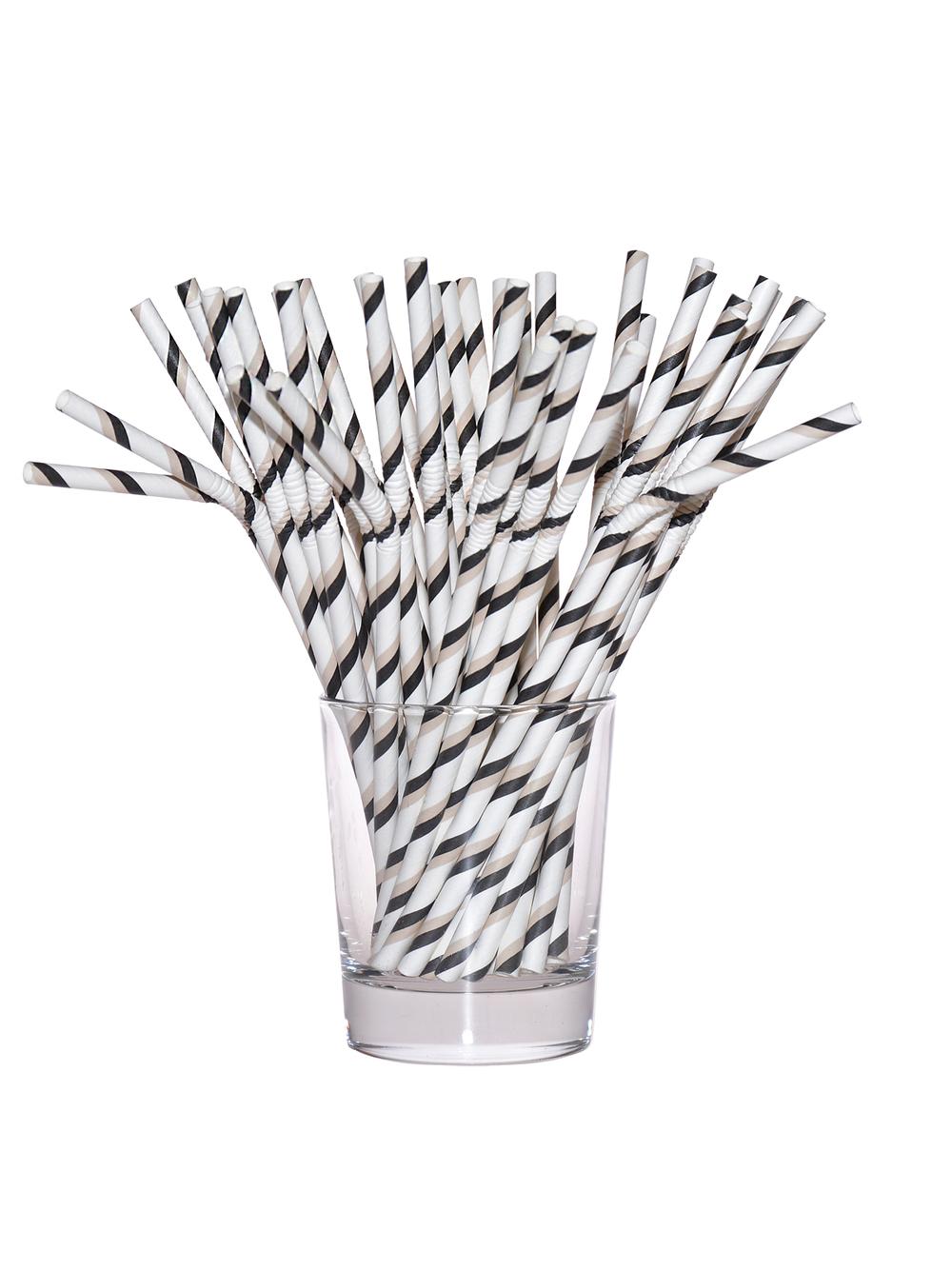 Słomki papierowe łamane czarne (144 szt.) - FSC Mix Credit