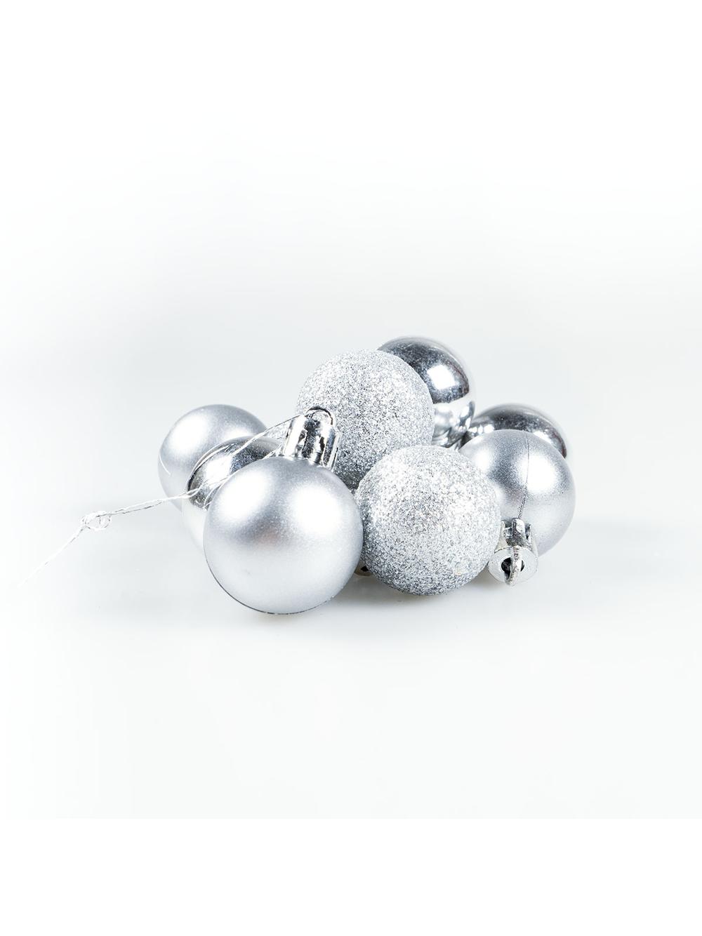 Bombki w tubie (10 szt.) srebrne