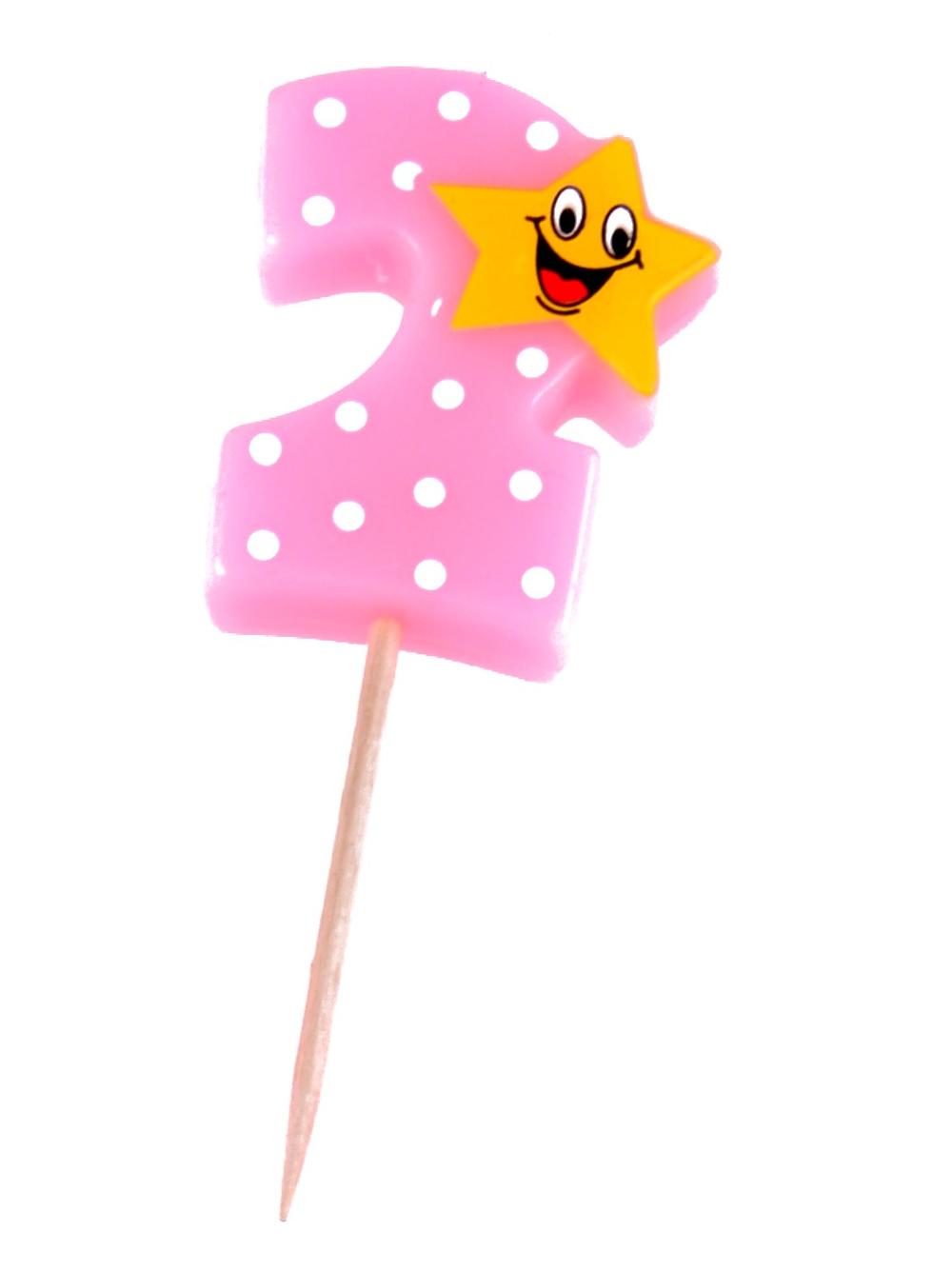 Świeczka cyferka z gwiazdką nr 2