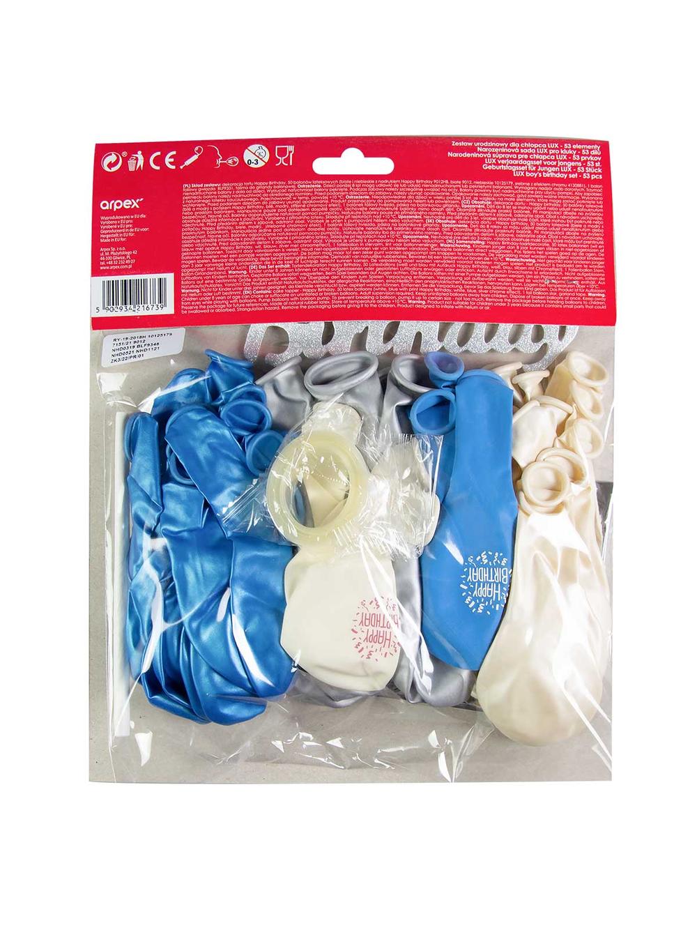 Zestaw urodzinowy dla chłopca LUX - 53 elementy
