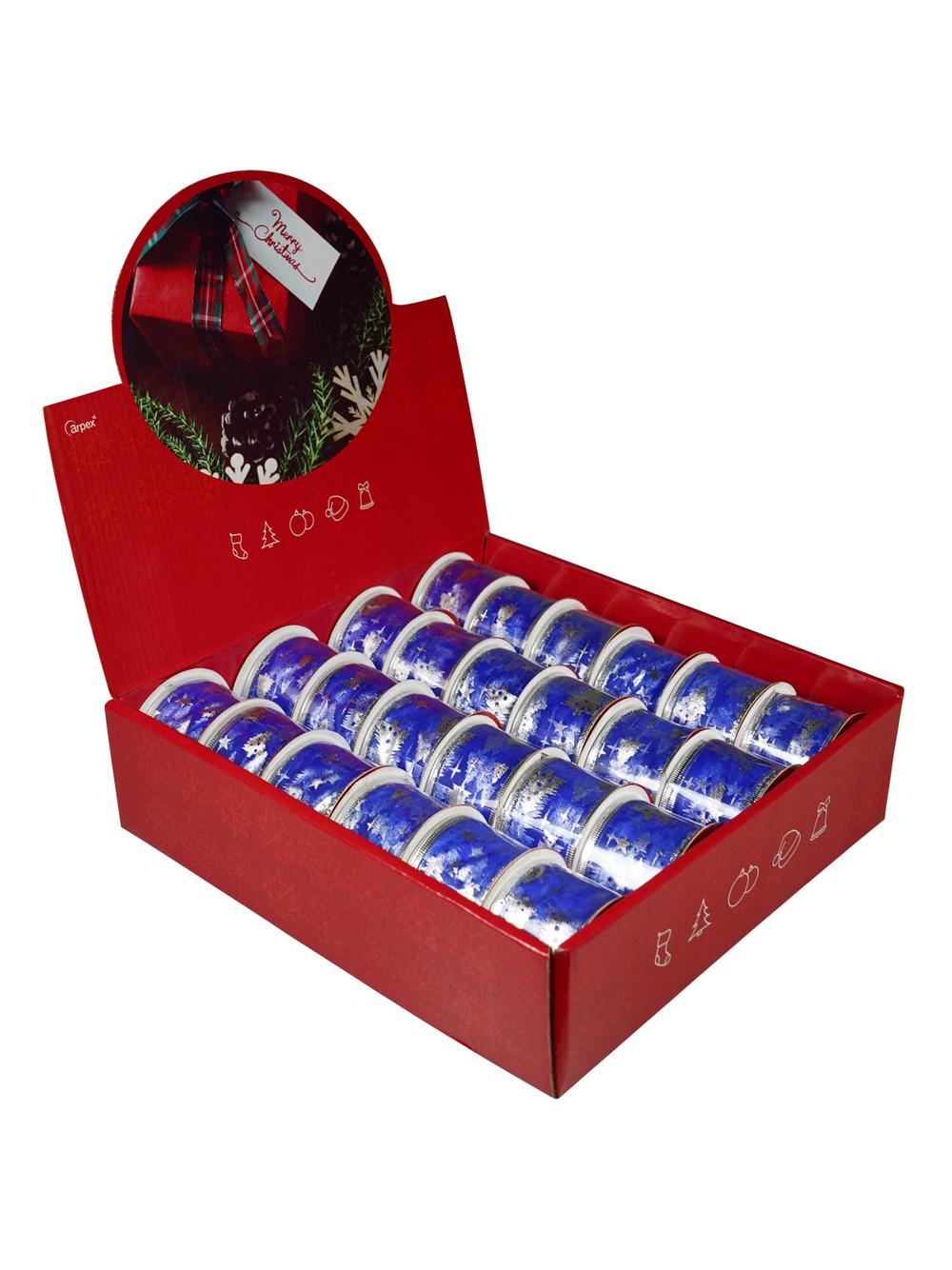 Taśma dekoracyjna na szpuli szeroka niebieska