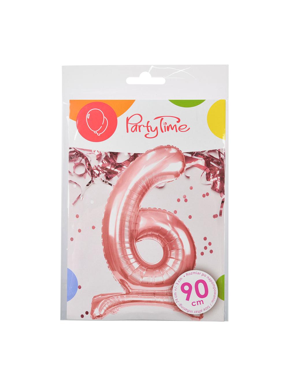 Balon foliowy cyferka XXL stojący nr 6