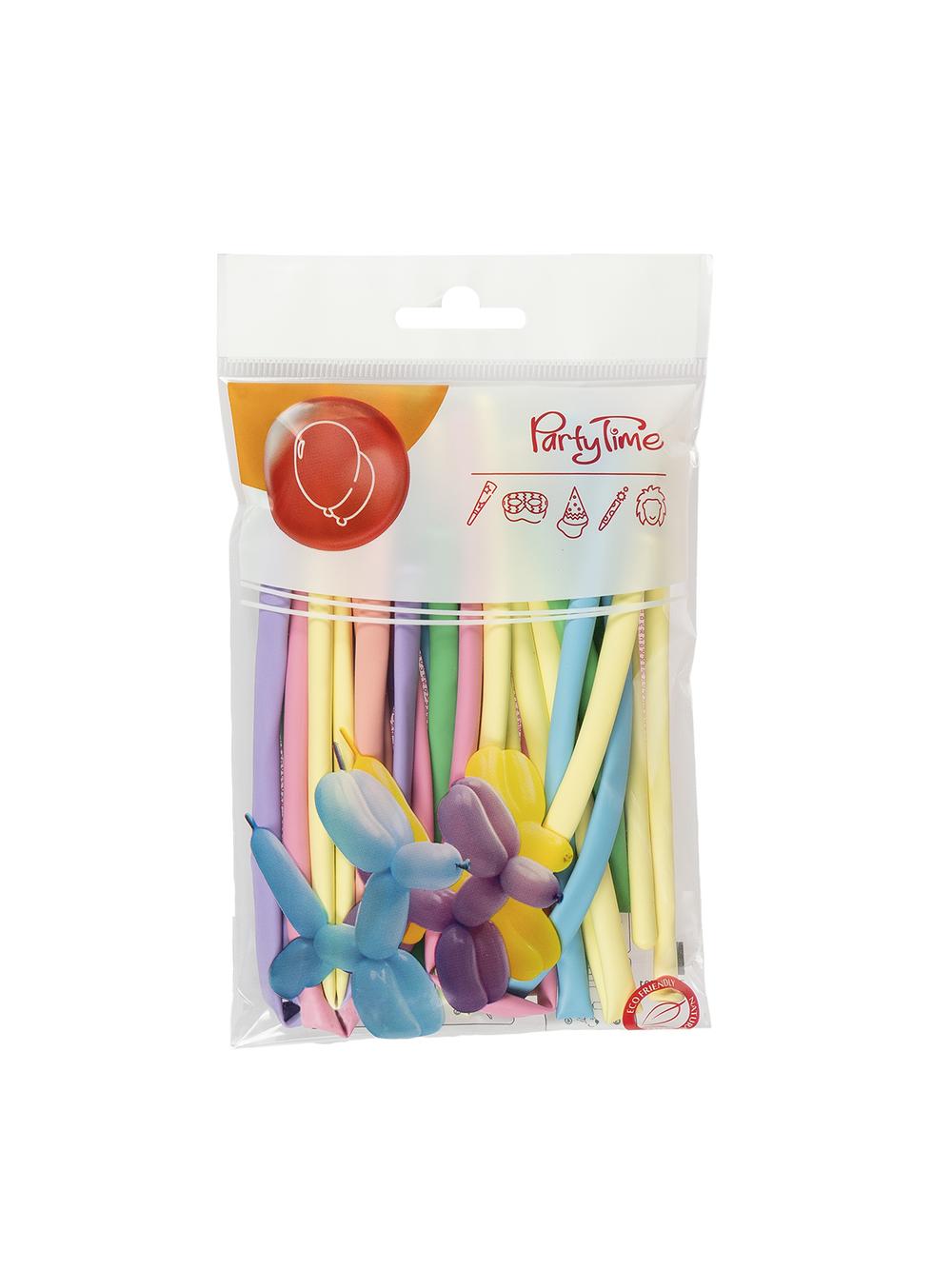 Balony do modelowania - pastelowe makaroniki (15 szt.)
