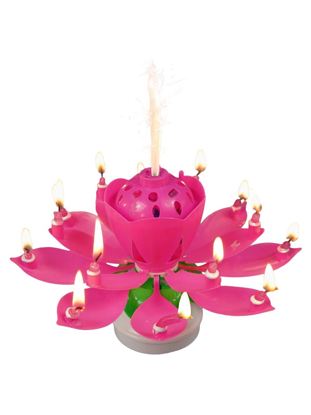 Świeczka grająco tańcząca - różowa