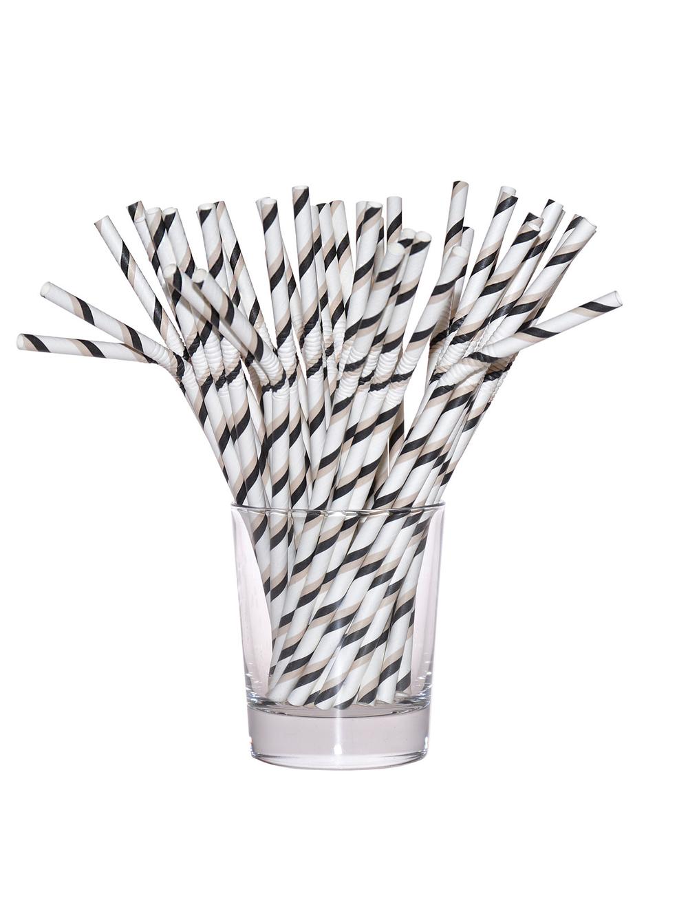 Słomki papierowe łamane czarne (12 szt.) - FSC Mix Credit