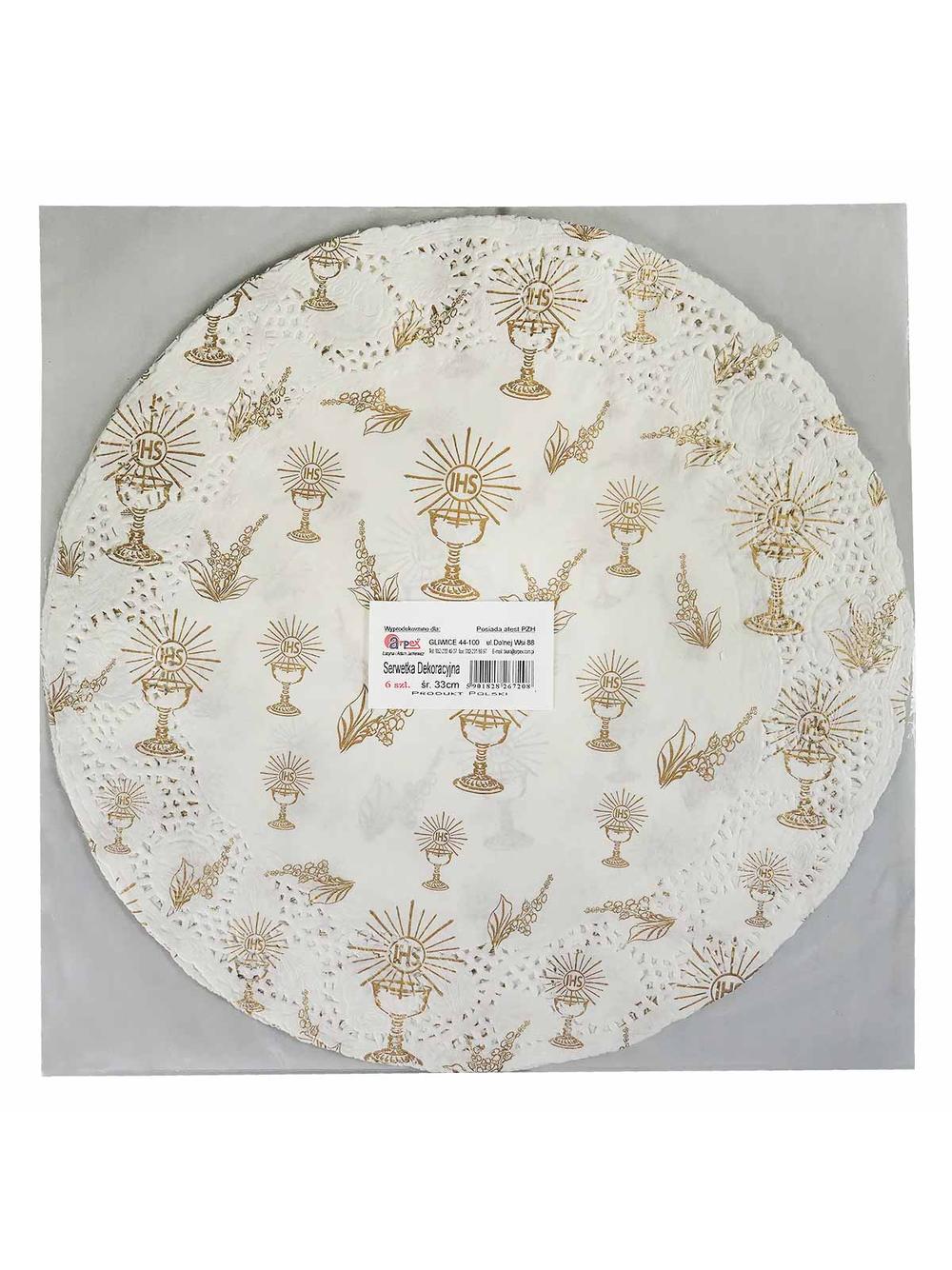 Serwetki komunijne śr. 33 cm (6 szt.)