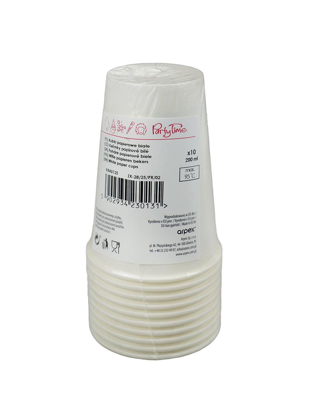 Kubki papierowe białe (10 szt.)