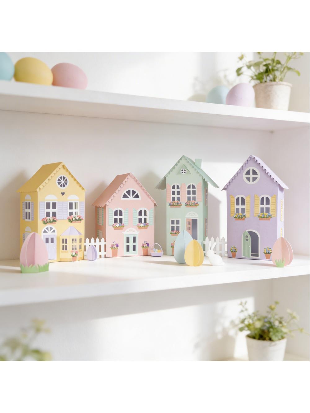 Wiosenne domki DIY (4 szt.)