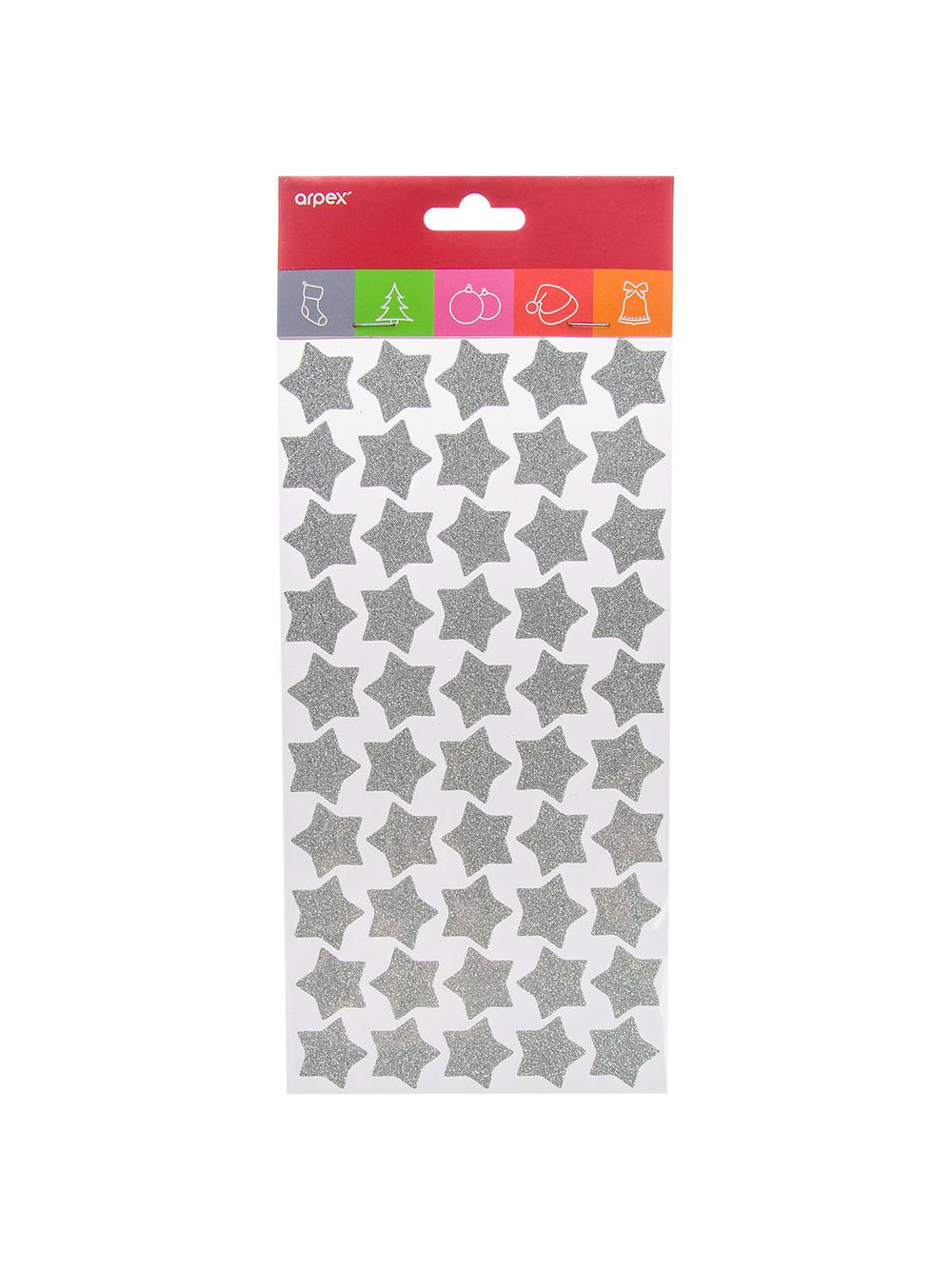 Naklejki brokatowe z pianki srebrny