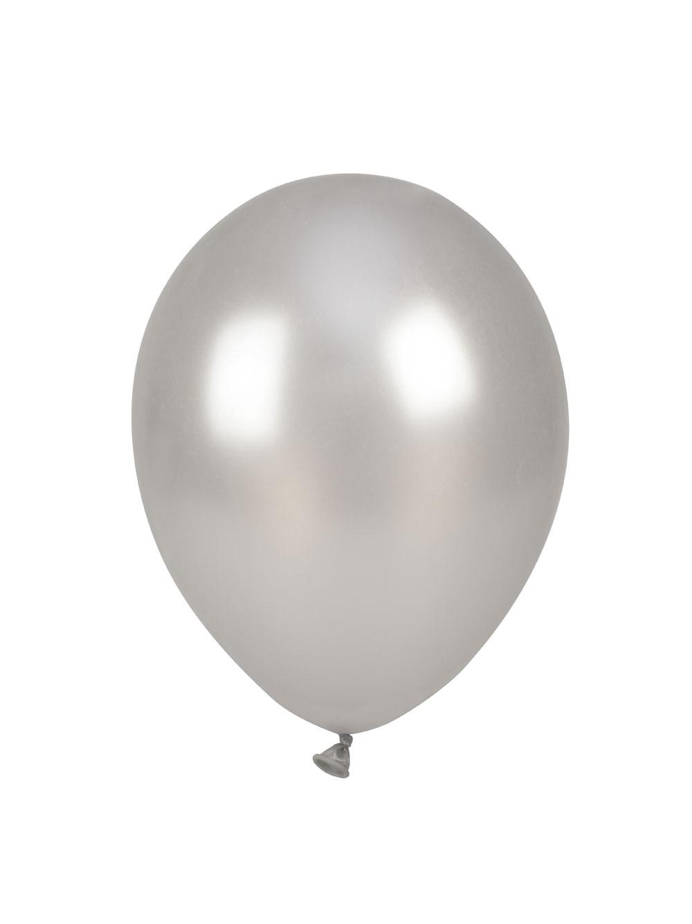Balony metalizowane 10'' srebrne (100 szt.)
