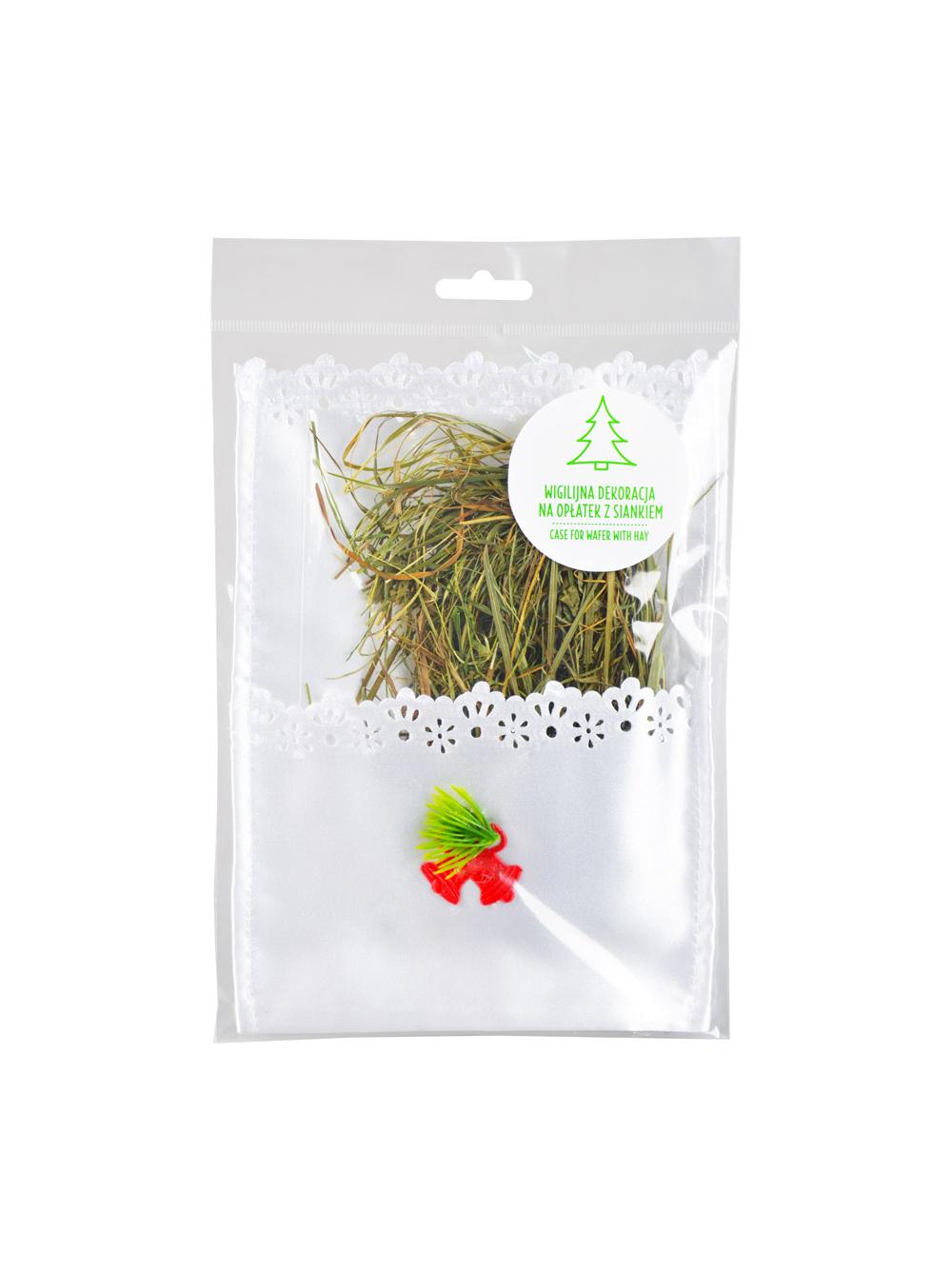 Wigilijna dekoracja na opłatek z siankiem