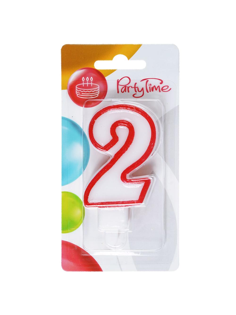 Świeczka cyferka nr 2 czerwona