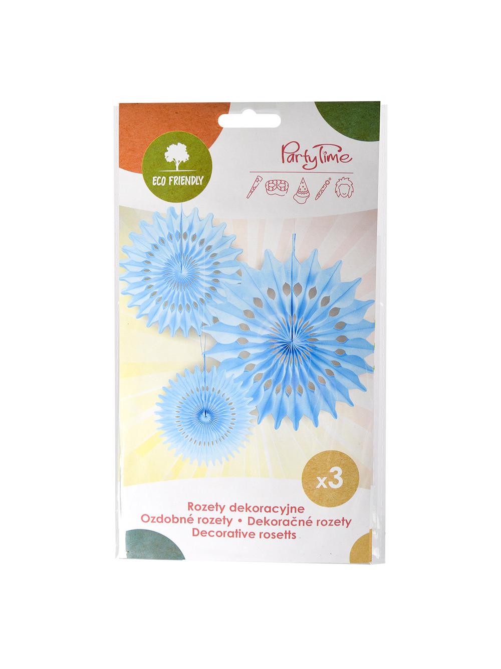 Rozety dekoracyjne (3 szt.) niebieskie - FSC Mix Credit