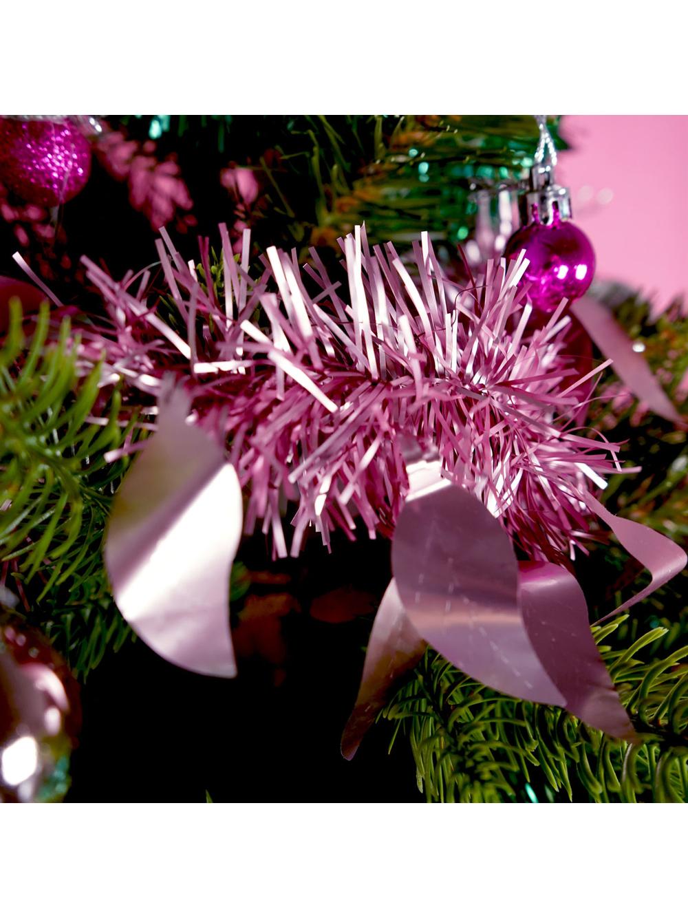 Łańcuch dekoracyjny matowy - listki różowy