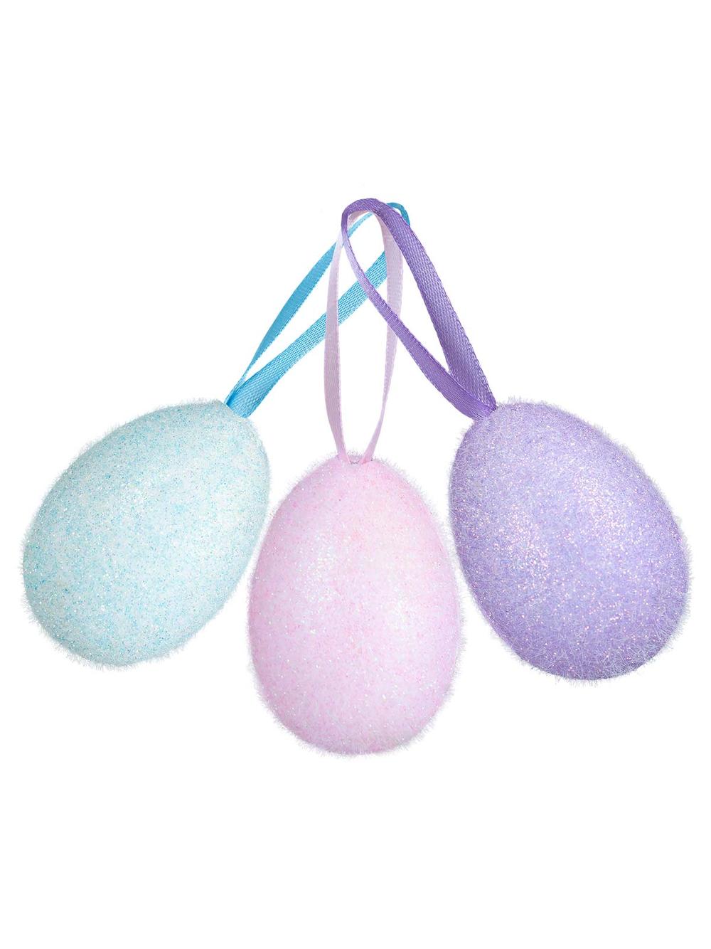 Brokatowe jajka flokowane (3 szt.)