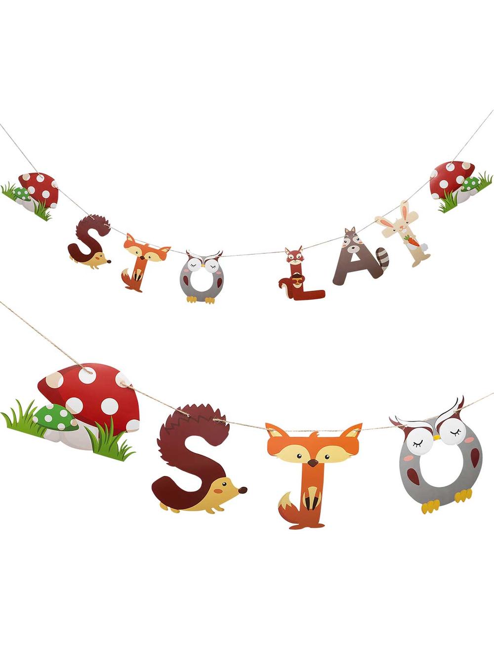 Girlanda "Sto lat" - Leśne zwierzątka - FSC Mix Credit