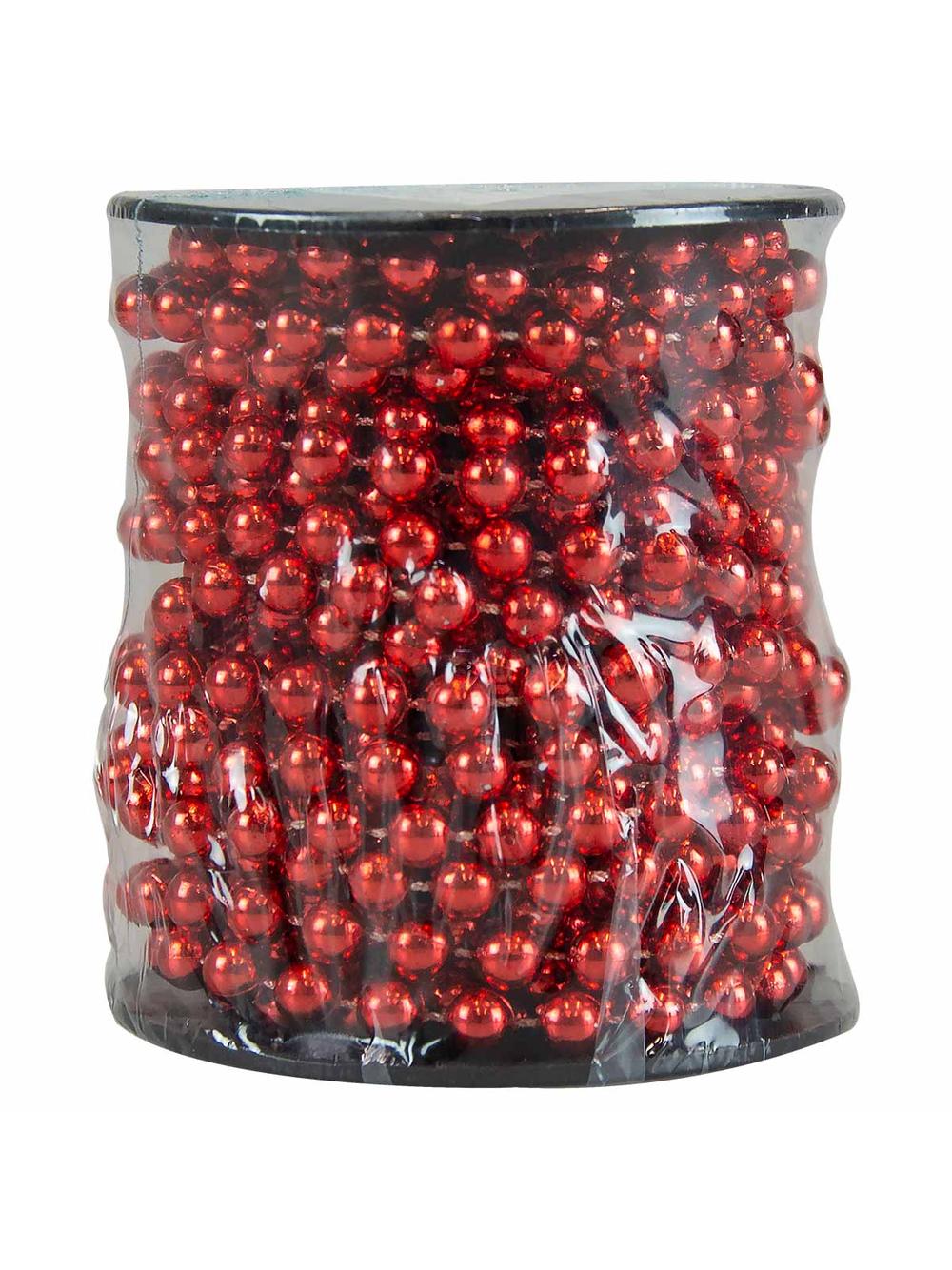 Łańcuch z koralami na szpuli czerwony