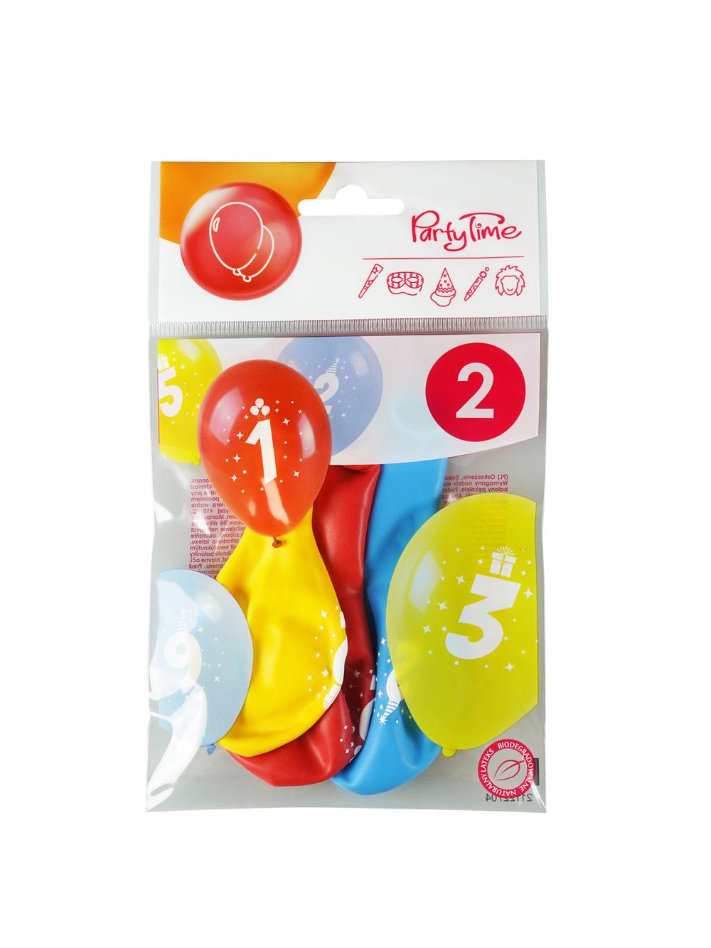 Balony z nadrukiem cyferki - 2 (3 szt.)