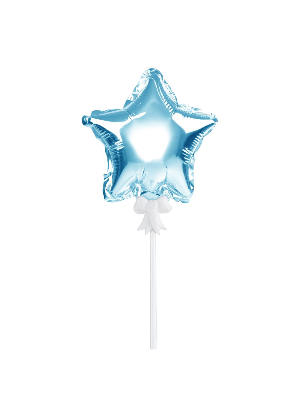 Balon foliowy na patyczku gwiazdka niebieski