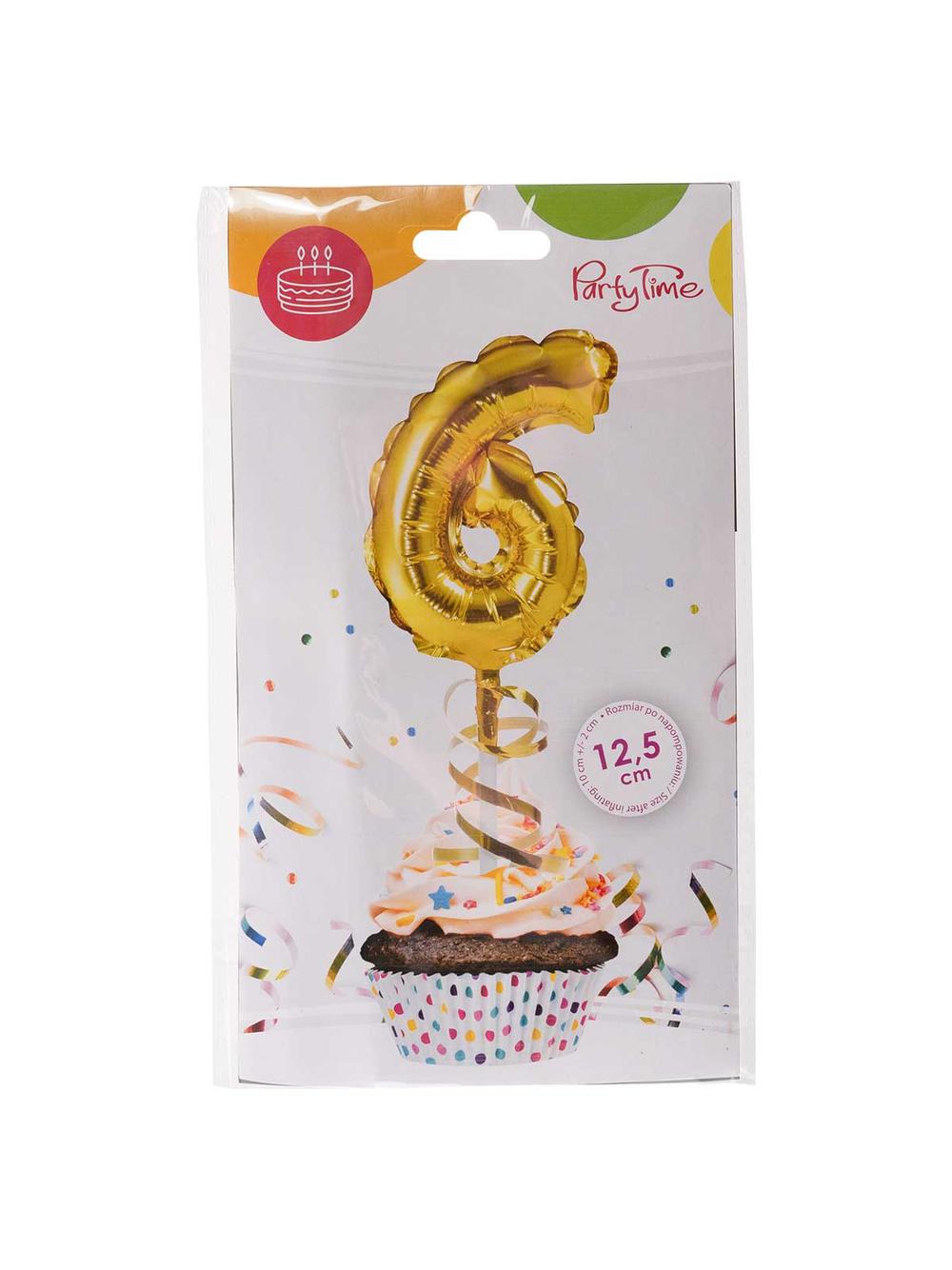Balon foliowy na patyczku nr 6 złoty
