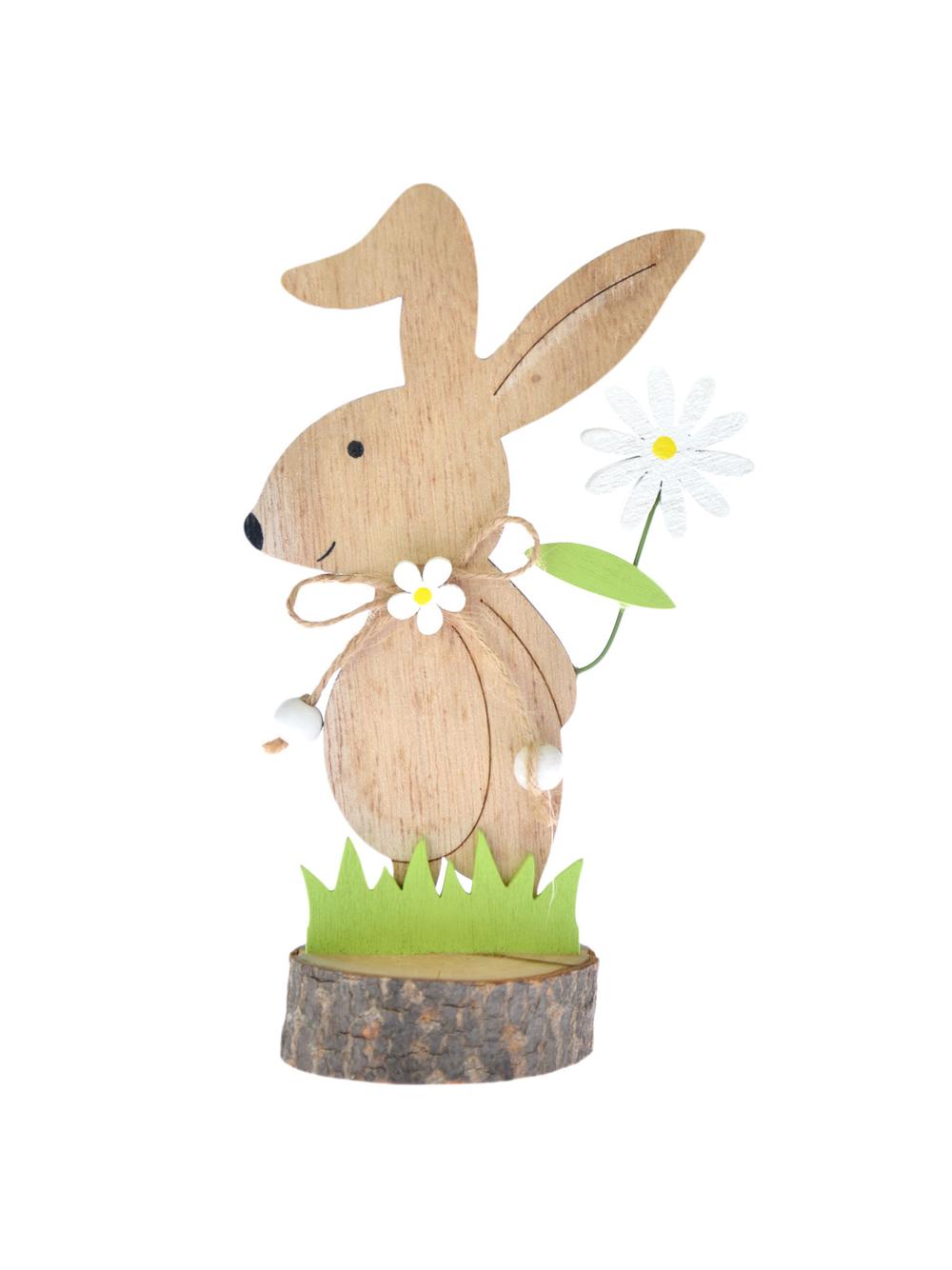 Drewniana dekoracja - zajączek na pniu