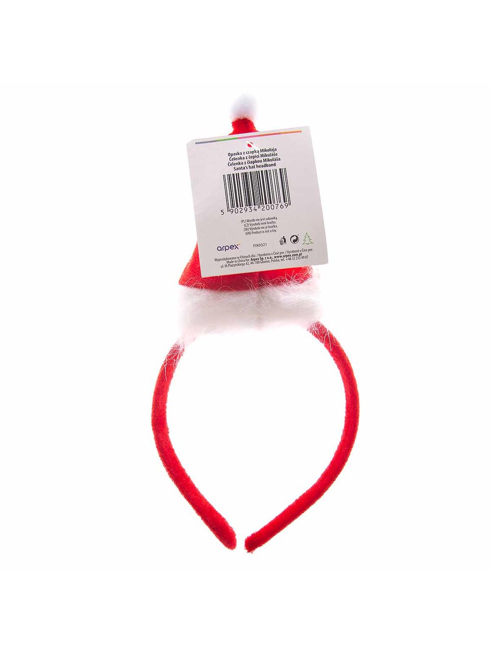 Opaska z czapką Mikołaja