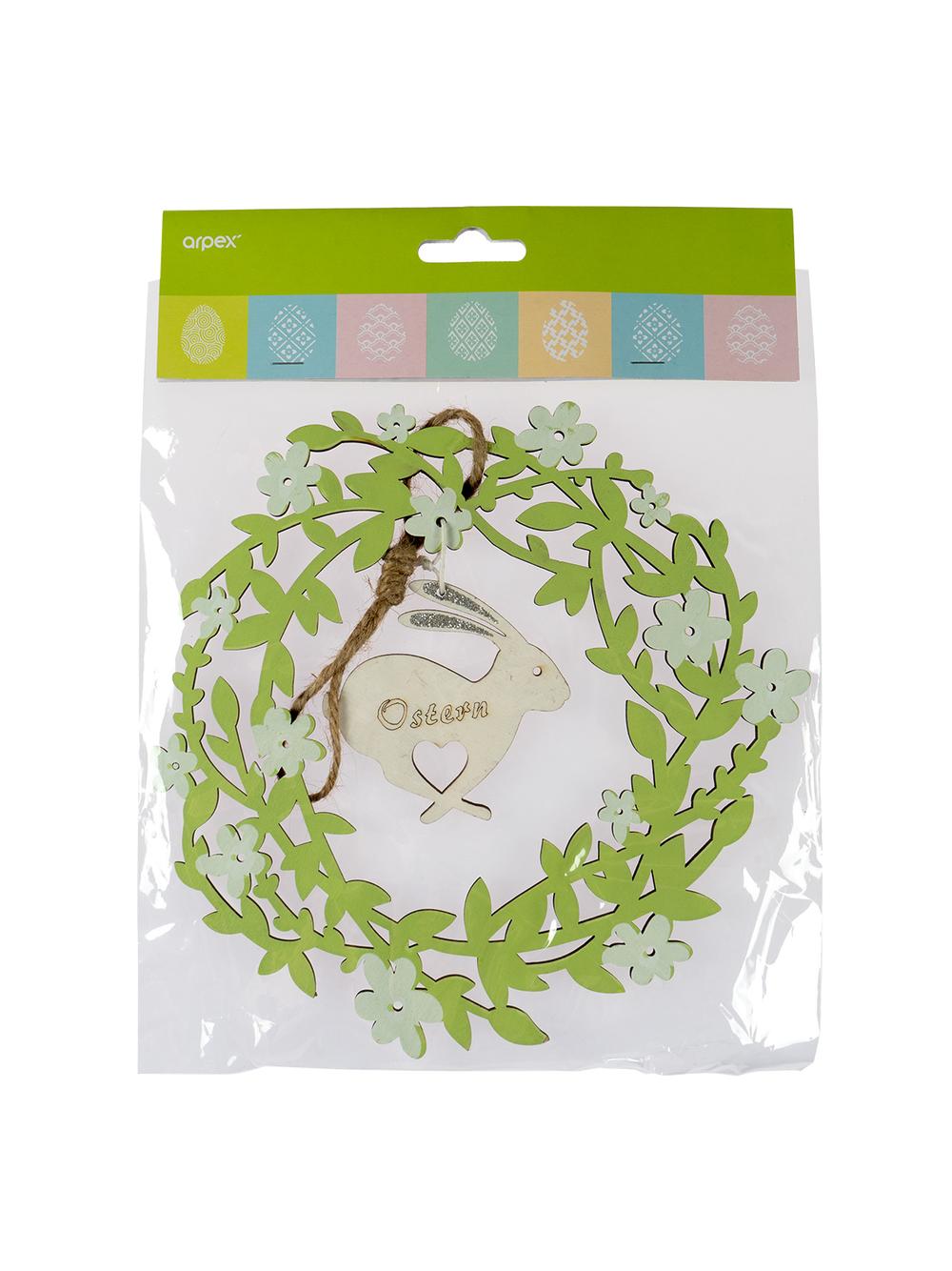 Drewniany wieniec z króliczkiem - FSC 100%