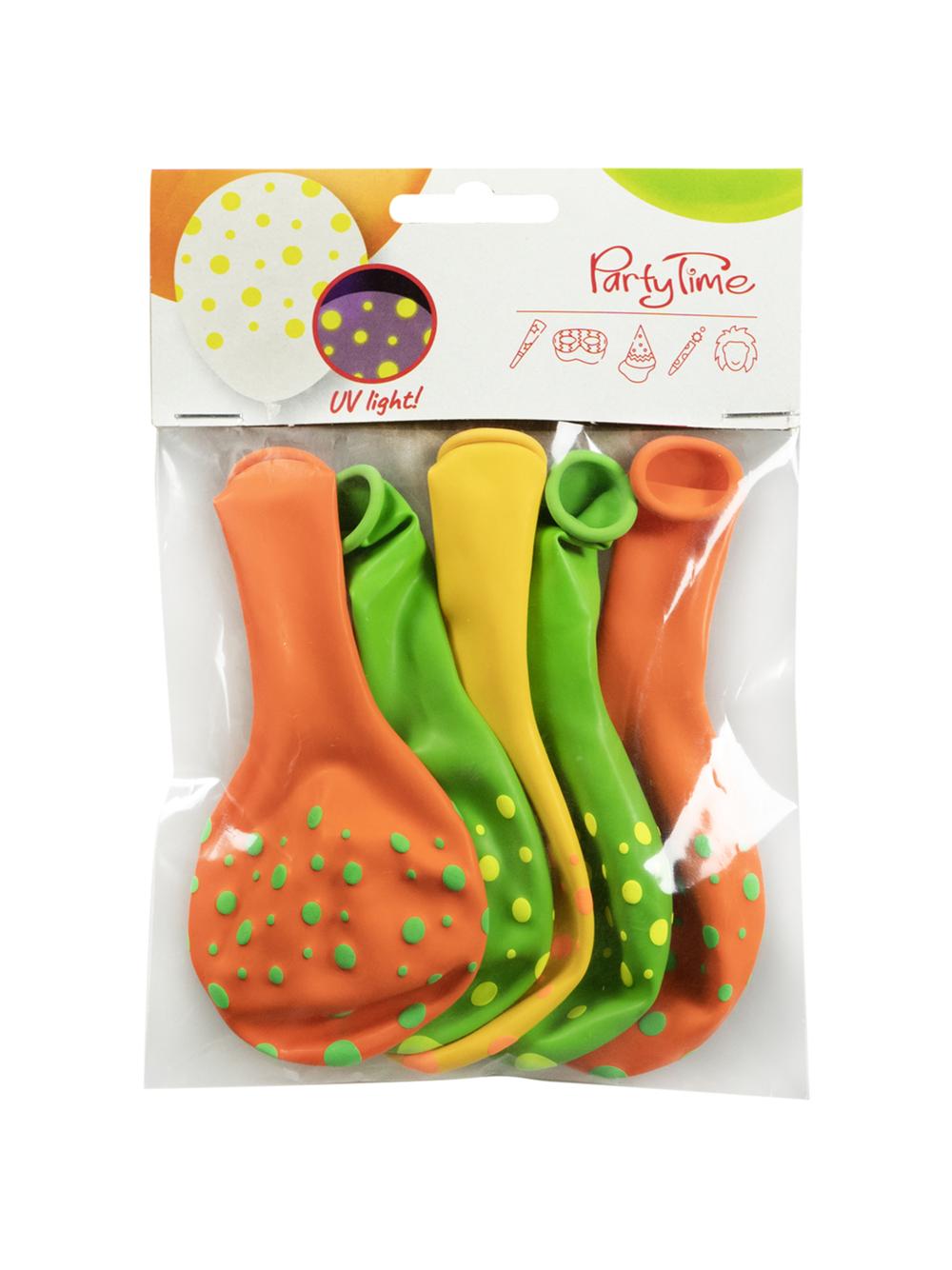 Balony neonowe kropki (5 szt.)