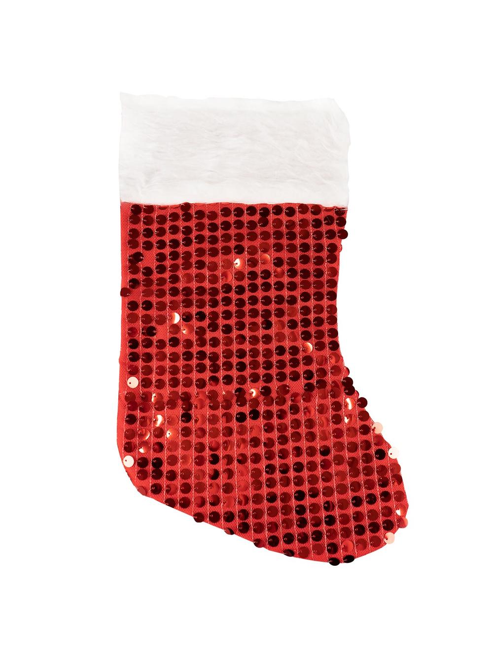 Skarpeta świąteczna z cekinami