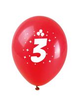 Balony z nadrukiem cyferki - 3 (3 szt.)