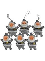 Mikołaje wiszące (6 szt.) srebrne