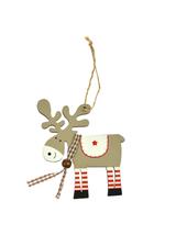 Drewniana zawieszka - renifer z szalikiem
