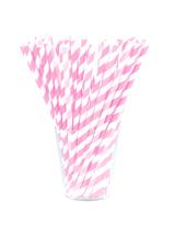 Słomki papierowe - paski różowe (144 szt.) - FSC Mix Credit