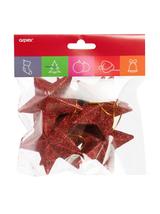 Gwiazdki brokat czerwone (6 szt.)